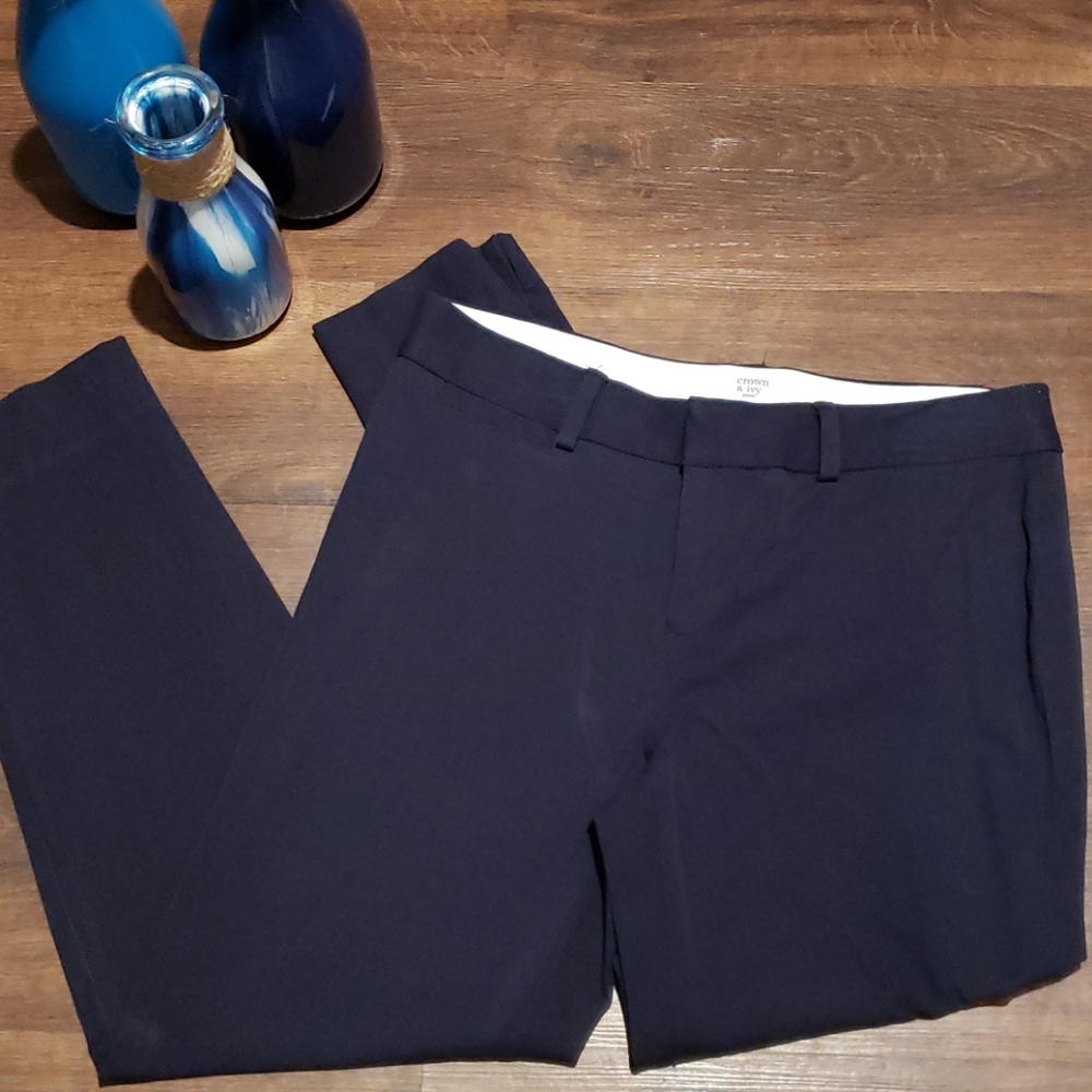 Crown&Ivy Navy cary pants 6P